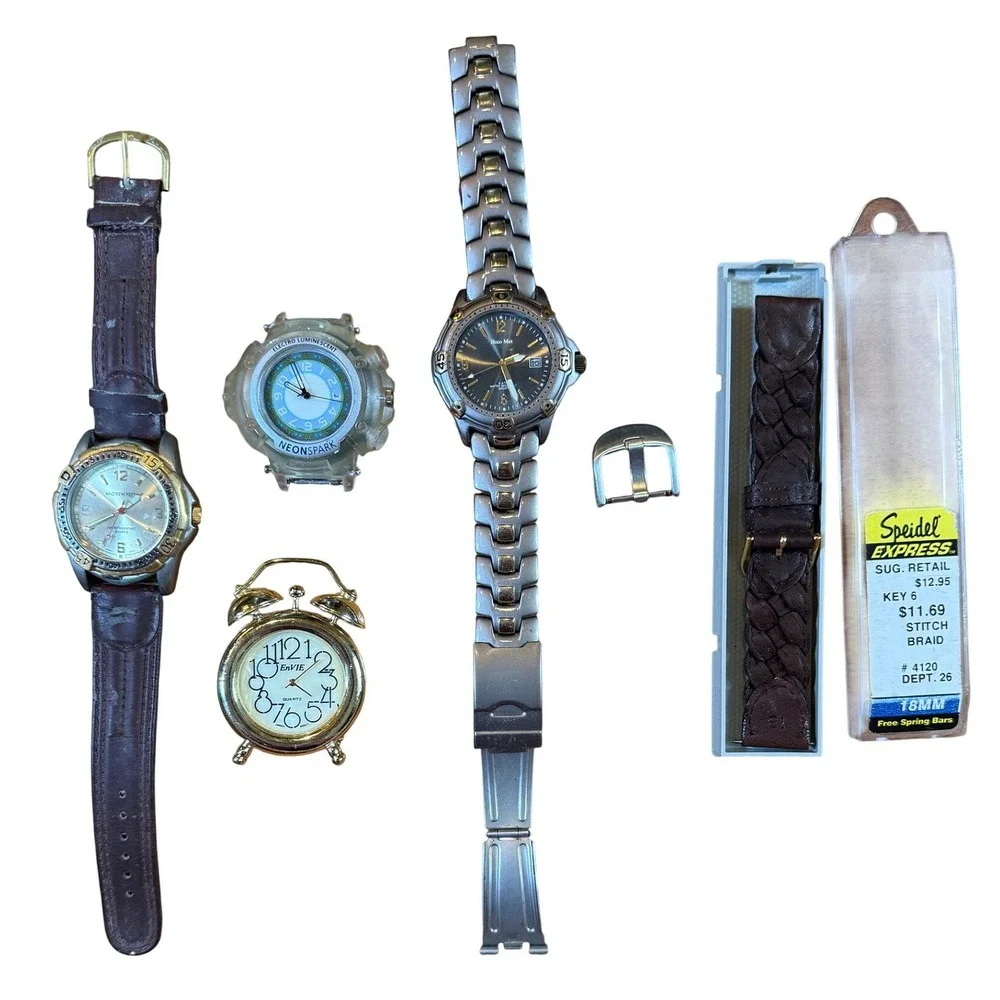 Vintage Watch Lot Parts Repair Untested Mens Womens + Band Mixed As-Is